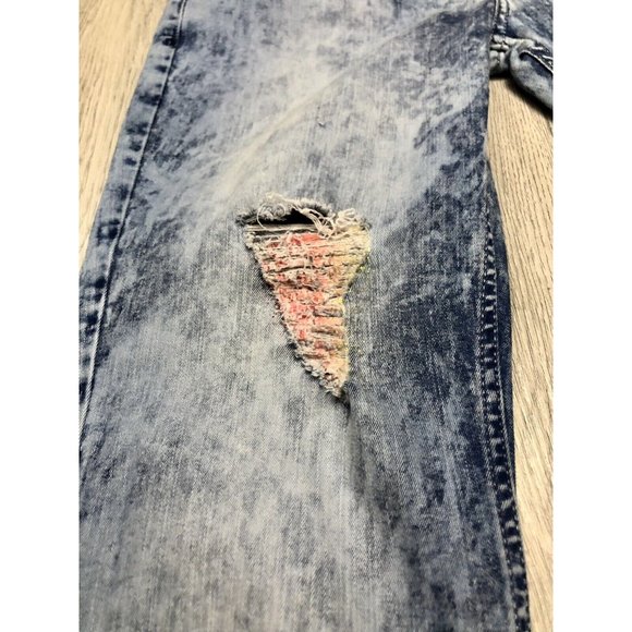 Ed Hardy Skinny Ripped Light Blue Wash Denim Jeans Mens 34W 27L - Picture 2 of 9